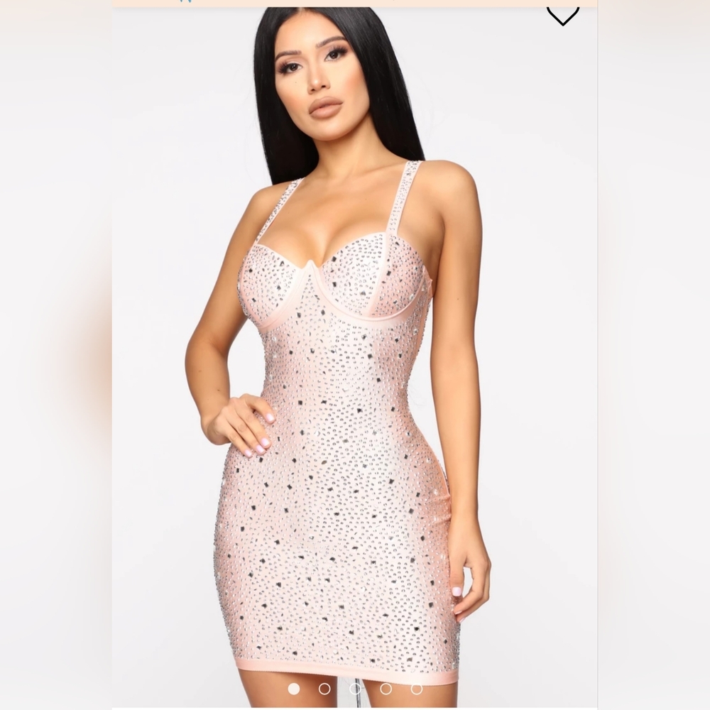 Fashion Nova Pink Sparkle Mini Dress